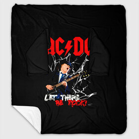 Плед с рукавами с принтом AC DC let there be rock! в Белгороде, 100% полиэстер | Закругленные углы, все края обработаны. Ткань не мнется и не растягивается. Размер 170*145 | Тематика изображения на принте: ac dc | acdc | acdc ас дс | angus | back in black | highway to hell | mckinnon | young | австралийская | ангус янг | ас дс | асдс | блюз | в форме | гитара | группа | крис слэйд | метал | молния | музыка | п | певец | рок | рок н ролл