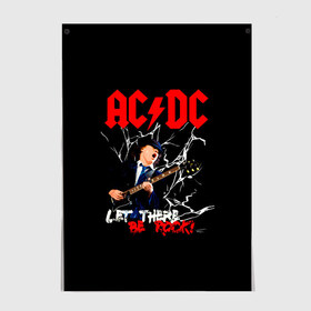 Постер с принтом AC/DC let there be rock! в Белгороде, 100% бумага
 | бумага, плотность 150 мг. Матовая, но за счет высокого коэффициента гладкости имеет небольшой блеск и дает на свету блики, но в отличии от глянцевой бумаги не покрыта лаком | ac dc | acdc | acdc ас дс | angus | back in black | highway to hell | mckinnon | young | австралийская | ангус янг | ас дс | асдс | блюз | в форме | гитара | группа | крис слэйд | метал | молния | музыка | п | певец | рок | рок н ролл