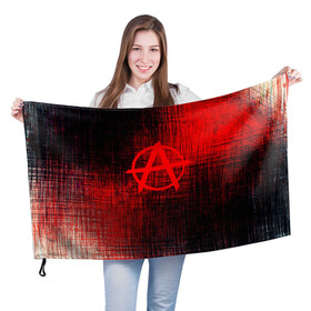 Флаг 3D с принтом АНАРХИЯ в Белгороде, 100% полиэстер | плотность ткани — 95 г/м2, размер — 67 х 109 см. Принт наносится с одной стороны | anarchy | анархия | анархо коммунизм | граффити | символ | стена | череп