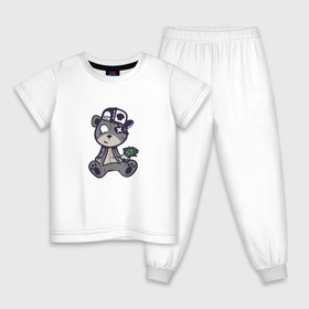 Детская пижама хлопок с принтом Крутой медведь Snoopi в Белгороде, 100% хлопок |  брюки и футболка прямого кроя, без карманов, на брюках мягкая резинка на поясе и по низу штанин
 | 