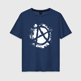 Женская футболка хлопок Oversize с принтом АНАРХИЯ в Белгороде, 100% хлопок | свободный крой, круглый ворот, спущенный рукав, длина до линии бедер
 | anarchy | riot | rock | анархия | бунт | знаки | музыка | панки | рок | символ
