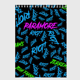 Скетчбук с принтом Paramore RIOT! в Белгороде, 100% бумага
 | 48 листов, плотность листов — 100 г/м2, плотность картонной обложки — 250 г/м2. Листы скреплены сверху удобной пружинной спиралью | hayley williams | music | paramore | rock | альтернативный рок | зак фарро | музыка | панк рок | парамор | поп панк | поп рок | рок | тейлор йорк | хейли уильямс