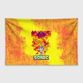 Флаг-баннер с принтом sonik в Белгороде, 100% полиэстер | размер 67 х 109 см, плотность ткани — 95 г/м2; по краям флага есть четыре люверса для крепления | game | sega | sonic the hedgehog | sonik | игра | комиксы | мультфильм | соник
