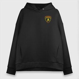 Женское худи Oversize хлопок с принтом lamborghini Logo Gold в Белгороде, френч-терри — 70% хлопок, 30% полиэстер. Мягкий теплый начес внутри —100% хлопок | боковые карманы, эластичные манжеты и нижняя кромка, капюшон на магнитной кнопке | Тематика изображения на принте: audi | auto | aventador | lamborghini | murcielago | urus | авто | автомобиль | ам | ламба | ламборгини | машина | машины | спорткар | урус