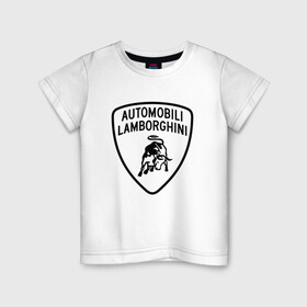 Детская футболка хлопок с принтом lamborghini Logo Dark в Белгороде, 100% хлопок | круглый вырез горловины, полуприлегающий силуэт, длина до линии бедер | audi | auto | aventador | lamborghini | murcielago | urus | авто | автомобиль | ам | ламба | ламборгини | машина | машины | спорткар | урус