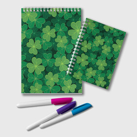 Блокнот с принтом Ирландский клевер в Белгороде, 100% бумага | 48 листов, плотность листов — 60 г/м2, плотность картонной обложки — 250 г/м2. Листы скреплены удобной пружинной спиралью. Цвет линий — светло-серый
 | clover | day | ireland.lucky | irish | patrick | patricks | shamrock | день | зеленая | зеленый | ирландский | клевер | купить | патрик | патрика | святого | святой
