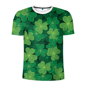 Мужская футболка 3D спортивная с принтом Ирландский клевер в Белгороде, 100% полиэстер с улучшенными характеристиками | приталенный силуэт, круглая горловина, широкие плечи, сужается к линии бедра | clover | day | ireland.lucky | irish | patrick | patricks | shamrock | день | зеленая | зеленый | ирландский | клевер | купить | патрик | патрика | святого | святой