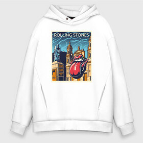 Мужское худи Oversize хлопок с принтом rolling stones в Белгороде, френч-терри — 70% хлопок, 30% полиэстер. Мягкий теплый начес внутри —100% хлопок | боковые карманы, эластичные манжеты и нижняя кромка, капюшон на магнитной кнопке | mick jagger | music | rock | rolling stones | музыка | рок