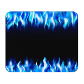 Коврик для мышки прямоугольный с принтом Синий Огонь в Белгороде, натуральный каучук | размер 230 х 185 мм; запечатка лицевой стороны | абстракция | блеск | волны | дракон | дым | крутой | линии | неон | неоновый | ночь | огненный | огни | огонь | пламя | свет | синий | сияние | яркий