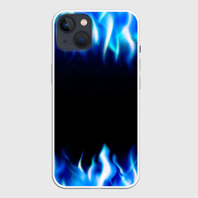 Чехол для iPhone 13 с принтом Синий Огонь в Белгороде,  |  | абстракция | блеск | волны | дракон | дым | крутой | линии | неон | неоновый | ночь | огненный | огни | огонь | пламя | свет | синий | сияние | яркий
