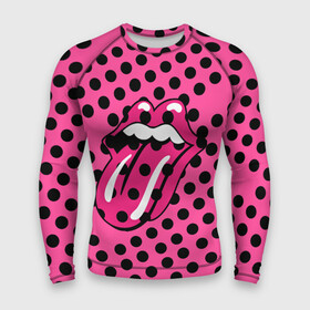 Мужской рашгард 3D с принтом rolling stones pink logo в Белгороде,  |  | Тематика изображения на принте: mick jagger | music | rock | rolling stones | музыка | рок