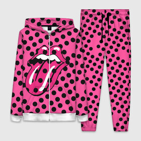 Женский костюм 3D с принтом rolling stones pink logo в Белгороде,  |  | Тематика изображения на принте: mick jagger | music | rock | rolling stones | музыка | рок