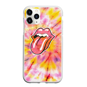 Чехол для iPhone 11 Pro Max матовый с принтом Rolling Stones tie-dye в Белгороде, Силикон |  | mick jagger | music | rock | rolling stones | музыка | рок