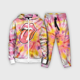 Детский костюм 3D с принтом Rolling Stones tie dye в Белгороде,  |  | Тематика изображения на принте: mick jagger | music | rock | rolling stones | музыка | рок