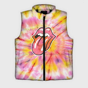 Мужской жилет утепленный 3D с принтом Rolling Stones tie dye в Белгороде,  |  | mick jagger | music | rock | rolling stones | музыка | рок