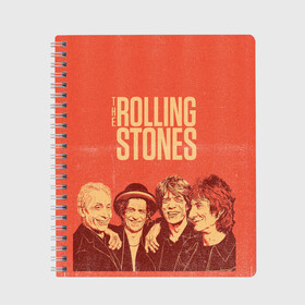Тетрадь с принтом The Rolling Stones в Белгороде, 100% бумага | 48 листов, плотность листов — 60 г/м2, плотность картонной обложки — 250 г/м2. Листы скреплены сбоку удобной пружинной спиралью. Уголки страниц и обложки скругленные. Цвет линий — светло-серый
 | Тематика изображения на принте: mick jagger | music | rock | rolling stones | музыка | рок