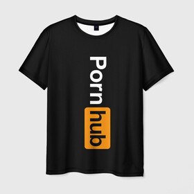 Мужская футболка 3D с принтом PORNHUB в Белгороде, 100% полиэфир | прямой крой, круглый вырез горловины, длина до линии бедер | brand | brazzers | fake taxi | faketaxi | hub | mode | playboy | бразерс | бренд | мода | фейк такси