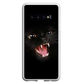 Чехол для Samsung Galaxy S10 с принтом Злой Котик в Белгороде, Силикон | Область печати: задняя сторона чехла, без боковых панелей | Тематика изображения на принте: angry | animal | animals | beast | black | cat | kitten | британец | британка | животное | животные | зверек | зверь | злая | злой | кот | котейка | котенок | котэ | кошка | кошки | черная