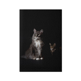 Обложка для паспорта матовая кожа с принтом Котики в Белгороде, натуральная матовая кожа | размер 19,3 х 13,7 см; прозрачные пластиковые крепления | Тематика изображения на принте: animal | animals | beast | black | cat | kitten | животное | животные | зверек | зверь | кот | котейка | котенок | котики | котэ | кошка | кошки | мейн кун | черная