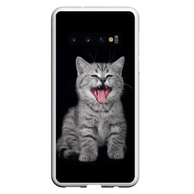 Чехол для Samsung Galaxy S10 с принтом Котенок в Белгороде, Силикон | Область печати: задняя сторона чехла, без боковых панелей | Тематика изображения на принте: animal | animals | beast | black | cat | kitten | животное | животные | зверек | зверь | кот | котейка | котенок | котики | котэ | кошка | кошки | черная