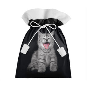 Подарочный 3D мешок с принтом Котенок в Белгороде, 100% полиэстер | Размер: 29*39 см | Тематика изображения на принте: animal | animals | beast | black | cat | kitten | животное | животные | зверек | зверь | кот | котейка | котенок | котики | котэ | кошка | кошки | черная