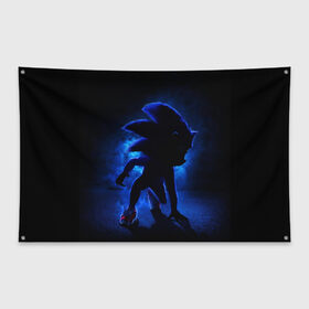 Флаг-баннер с принтом Sonic в Белгороде, 100% полиэстер | размер 67 х 109 см, плотность ткани — 95 г/м2; по краям флага есть четыре люверса для крепления | sonic | герой | синий ёж | соник
