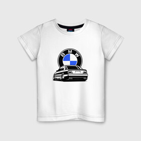 Детская футболка хлопок с принтом BMW (JDM) в Белгороде, 100% хлопок | круглый вырез горловины, полуприлегающий силуэт, длина до линии бедер | bmw | bmw performance | m | motorsport | performance | бмв | бэха | моторспорт
