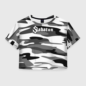 Женская футболка Crop-top 3D с принтом Камуфляж Sabaton в Белгороде, 100% полиэстер | круглая горловина, длина футболки до линии талии, рукава с отворотами | battle | panzerkampf | primo victoria | sabaton | the art of war | the great war | атака мертвецов | бисмарк | броден | войны | группа | йоаким | латный ботинок | метал | ночные ведьмы | пауэр | рок | рыцарские доспехи | сабатон