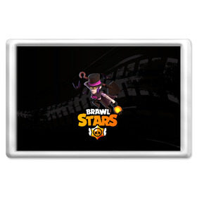 Магнит 45*70 с принтом Brawl stars Mortis Мортис в Белгороде, Пластик | Размер: 78*52 мм; Размер печати: 70*45 | brawl | brawl stars | brawlstars | brawl_stars | jessie | mortis | бравл | бравлстарс | ворон | мортис