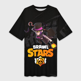 Платье-футболка 3D с принтом Brawl stars Mortis Мортис в Белгороде,  |  | brawl | brawl stars | brawlstars | brawl_stars | jessie | mortis | бравл | бравлстарс | ворон | мортис