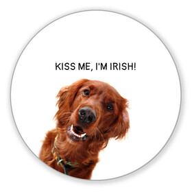 Коврик для мышки круглый с принтом Ирландский сеттер в Белгороде, резина и полиэстер | круглая форма, изображение наносится на всю лицевую часть | irish | kiss me | kiss me im irish | ирландец | ирландия | ирландский | ирландский сеттер | красный сеттер | поцелуй меня я ирландец | рыжий сеттер | сеттер