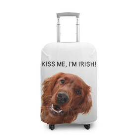 Чехол для чемодана 3D с принтом Ирландский сеттер в Белгороде, 86% полиэфир, 14% спандекс | двустороннее нанесение принта, прорези для ручек и колес | irish | kiss me | kiss me im irish | ирландец | ирландия | ирландский | ирландский сеттер | красный сеттер | поцелуй меня я ирландец | рыжий сеттер | сеттер