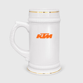 Кружка пивная с принтом KTM | КТМ Лого в Белгороде,  керамика (Материал выдерживает высокую температуру, стоит избегать резкого перепада температур) |  объем 630 мл | enduro | ktm | moto | motocycle | sportmotorcycle | ктм | мото | мотоспорт