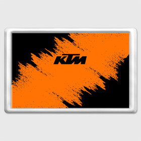 Магнит 45*70 с принтом KTM в Белгороде, Пластик | Размер: 78*52 мм; Размер печати: 70*45 | Тематика изображения на принте: enduro | ktm | moto | motocycle | sportmotorcycle | ктм | мото | мотоспорт