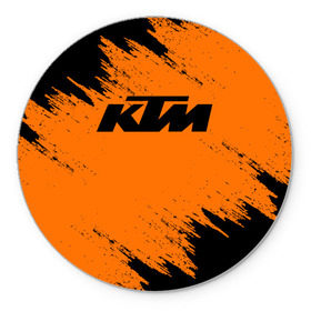 Коврик для мышки круглый с принтом KTM в Белгороде, резина и полиэстер | круглая форма, изображение наносится на всю лицевую часть | enduro | ktm | moto | motocycle | sportmotorcycle | ктм | мото | мотоспорт