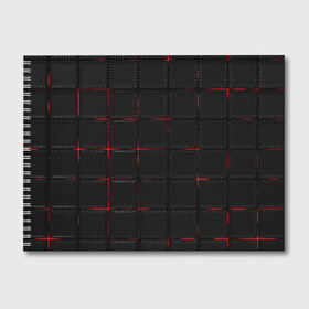 Альбом для рисования с принтом 3D Плиты Red & Black в Белгороде, 100% бумага
 | матовая бумага, плотность 200 мг. | 3d | 3д | 3д полосы | led | led подсветка | красночерный | красный | полосы | свет | свечение | текстуры | черно красный | черный