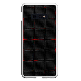 Чехол для Samsung S10E с принтом 3D Плиты Red & Black в Белгороде, Силикон | Область печати: задняя сторона чехла, без боковых панелей | 3d | 3д | 3д полосы | led | led подсветка | красночерный | красный | полосы | свет | свечение | текстуры | черно красный | черный