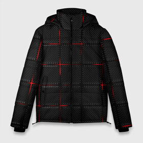Мужская зимняя куртка 3D с принтом 3D Плиты Red & Black в Белгороде, верх — 100% полиэстер; подкладка — 100% полиэстер; утеплитель — 100% полиэстер | длина ниже бедра, свободный силуэт Оверсайз. Есть воротник-стойка, отстегивающийся капюшон и ветрозащитная планка. 

Боковые карманы с листочкой на кнопках и внутренний карман на молнии. | 3d | 3д | 3д полосы | led | led подсветка | красночерный | красный | полосы | свет | свечение | текстуры | черно красный | черный