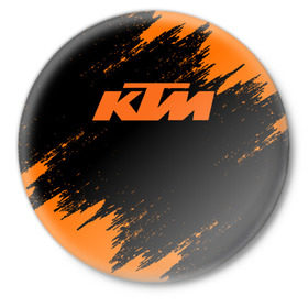 Значок с принтом KTM в Белгороде,  металл | круглая форма, металлическая застежка в виде булавки | enduro | ktm | moto | moto sport | motocycle | sportmotorcycle | ктм | мото | мото спорт | мотоспорт | спорт мото