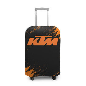 Чехол для чемодана 3D с принтом KTM в Белгороде, 86% полиэфир, 14% спандекс | двустороннее нанесение принта, прорези для ручек и колес | enduro | ktm | moto | moto sport | motocycle | sportmotorcycle | ктм | мото | мото спорт | мотоспорт | спорт мото