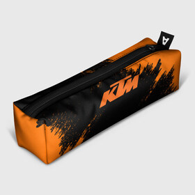 Пенал 3D с принтом KTM в Белгороде, 100% полиэстер | плотная ткань, застежка на молнии | enduro | ktm | moto | moto sport | motocycle | sportmotorcycle | ктм | мото | мото спорт | мотоспорт | спорт мото