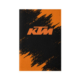 Обложка для паспорта матовая кожа с принтом KTM в Белгороде, натуральная матовая кожа | размер 19,3 х 13,7 см; прозрачные пластиковые крепления | enduro | ktm | moto | moto sport | motocycle | sportmotorcycle | ктм | мото | мото спорт | мотоспорт | спорт мото
