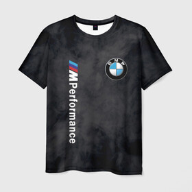 Мужская футболка 3D с принтом BMW M PERFORMANCE / БМВ М в Белгороде, 100% полиэфир | прямой крой, круглый вырез горловины, длина до линии бедер | bmw | bmw motorsport | bmw performance | carbon | m | motorsport | performance | sport | бмв | карбон | моторспорт | спорт