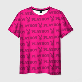 Мужская футболка 3D с принтом PLAYBOY в Белгороде, 100% полиэфир | прямой крой, круглый вырез горловины, длина до линии бедер | brand | brazzers | fake taxi | faketaxi | hub | mode | playboy | бразерс | бренд | мода | фейк такси