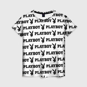 Женская футболка 3D с принтом PLAYBOY в Белгороде, 100% полиэфир ( синтетическое хлопкоподобное полотно) | прямой крой, круглый вырез горловины, длина до линии бедер | brand | brazzers | fake taxi | faketaxi | hub | mode | playboy | бразерс | бренд | мода | фейк такси