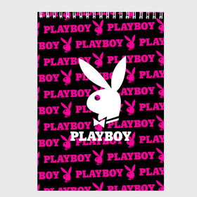 Скетчбук с принтом PLAYBOY в Белгороде, 100% бумага
 | 48 листов, плотность листов — 100 г/м2, плотность картонной обложки — 250 г/м2. Листы скреплены сверху удобной пружинной спиралью | Тематика изображения на принте: brand | brazzers | fake taxi | faketaxi | hub | mode | playboy | бразерс | бренд | мода | фейк такси