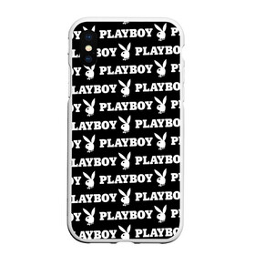 Чехол для iPhone XS Max матовый с принтом PLAYBOY PATTERN | ПЛЕЙБОЙ ПАТТЕРН (Z) в Белгороде, Силикон | Область печати: задняя сторона чехла, без боковых панелей | brand | brazzers | fake taxi | faketaxi | hub | mode | playboy | бразерс | бренд | мода | фейк такси