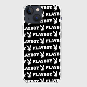 Чехол для iPhone 13 mini с принтом PLAYBOY PATTERN | ПЛЕЙБОЙ ПАТТЕРН (Z) в Белгороде,  |  | Тематика изображения на принте: brand | brazzers | fake taxi | faketaxi | hub | mode | playboy | бразерс | бренд | мода | фейк такси