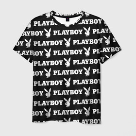 Мужская футболка 3D с принтом PLAYBOY в Белгороде, 100% полиэфир | прямой крой, круглый вырез горловины, длина до линии бедер | brand | brazzers | fake taxi | faketaxi | hub | mode | playboy | бразерс | бренд | мода | фейк такси