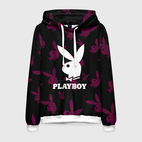 Мужская толстовка 3D с принтом PLAYBOY в Белгороде, 100% полиэстер | двухслойный капюшон со шнурком для регулировки, мягкие манжеты на рукавах и по низу толстовки, спереди карман-кенгуру с мягким внутренним слоем. | brand | brazzers | fake taxi | faketaxi | hub | mode | playboy | бразерс | бренд | мода | фейк такси